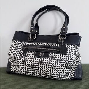 Y2K Coach Penelope Art Signature Black and White Shoulder Bag
